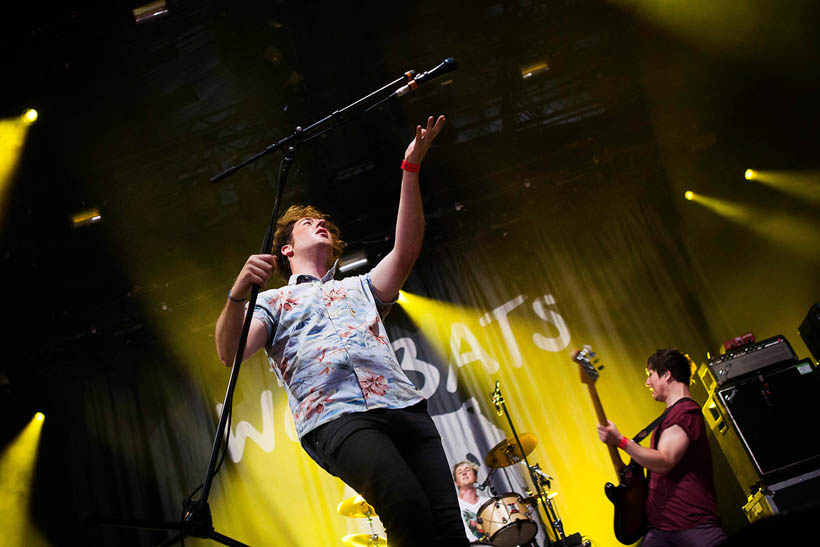 The Wombats live op Rock Werchter Festival in België op 3 juli 2014